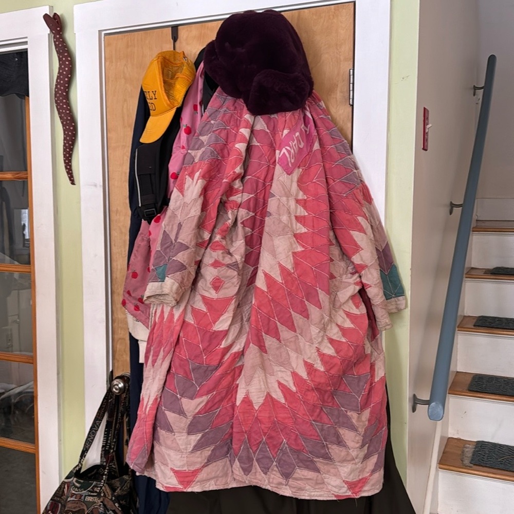 Gorgeous pre owned Magnolia Pearl kimono in purple and pink patchwork. Sold out.